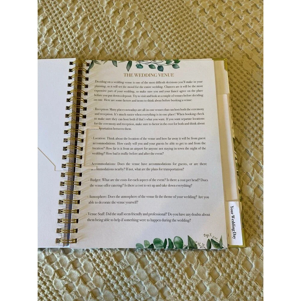 NEW Bridal Wedding‎ Planner Organizer Spiral Binder Shower Gift Elegant Floral